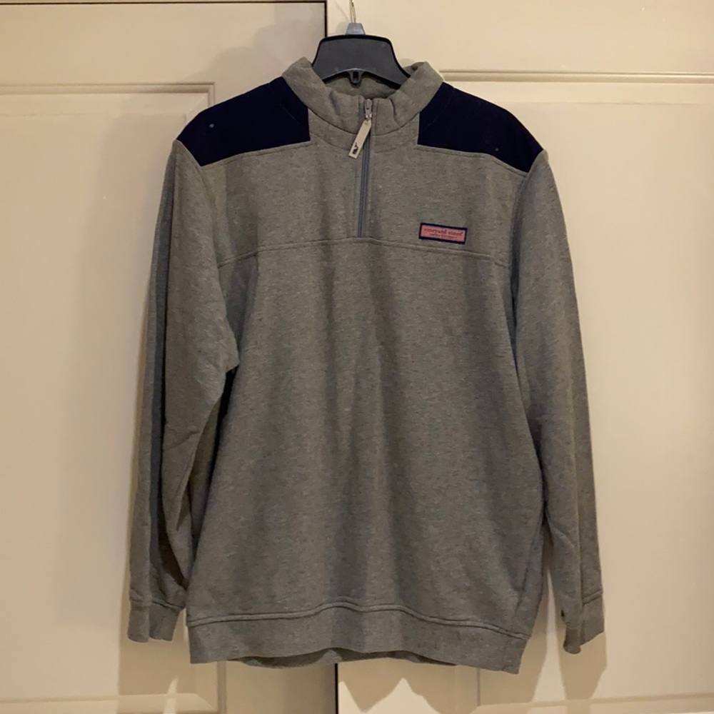 Men’s Grey/Blue Vineyard Vines Shep Shirt - Size XL